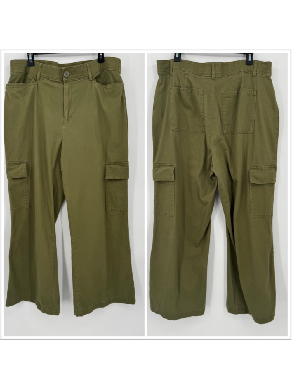 Ava & Viv Olive Green Wide Leg Cargo Pants Juniors 17